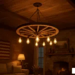 rustic wagon wheel light fixture
