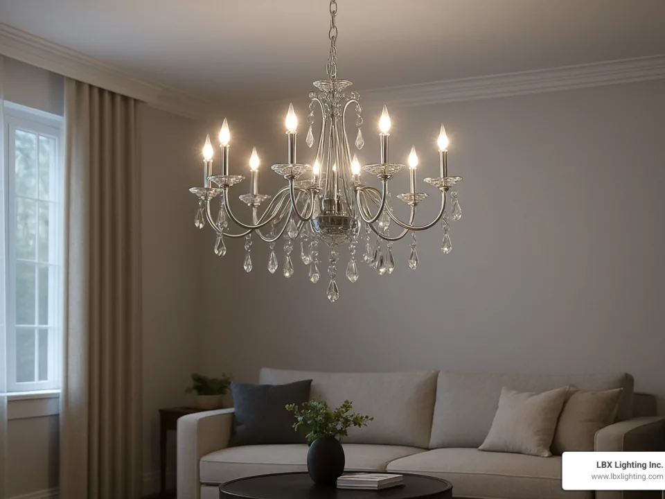 modern 10 light chrome and crystal chandelier pendant