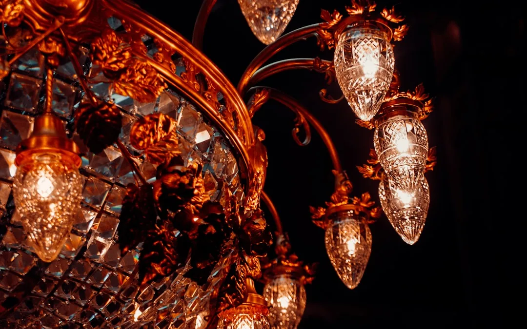 vintage crystal hanging lamp