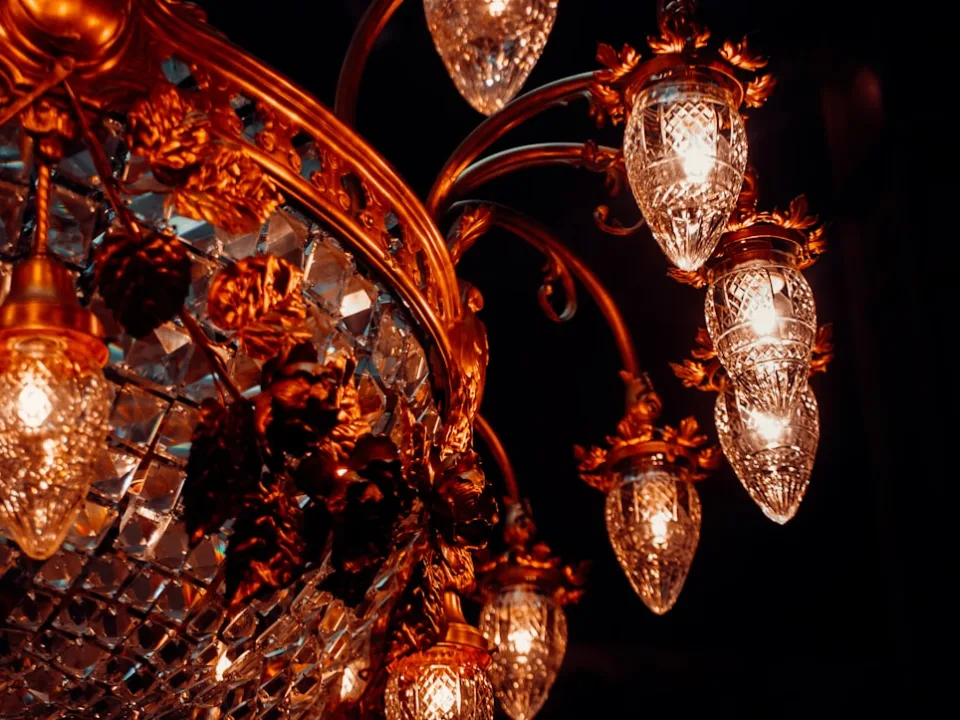 vintage crystal hanging lamp