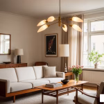 mid century modern light fixture living room