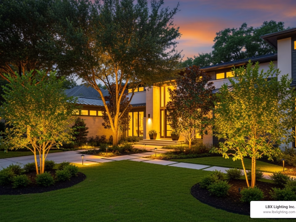 outdoor lighting installation in houston