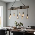 Wood dining chandelier